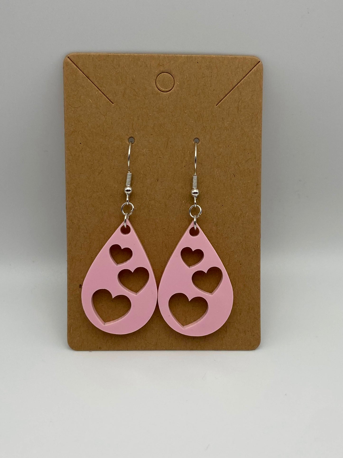 Red or Pink Teardrop with Heart Cutouts