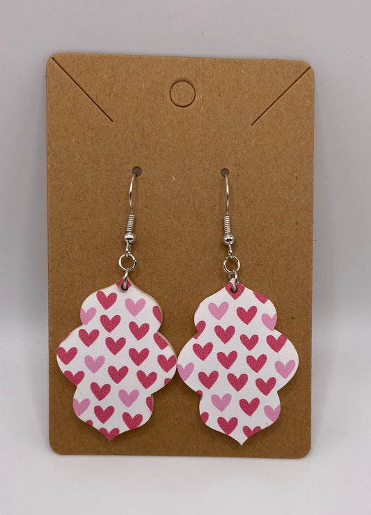 Heart Print Dangle Earrings