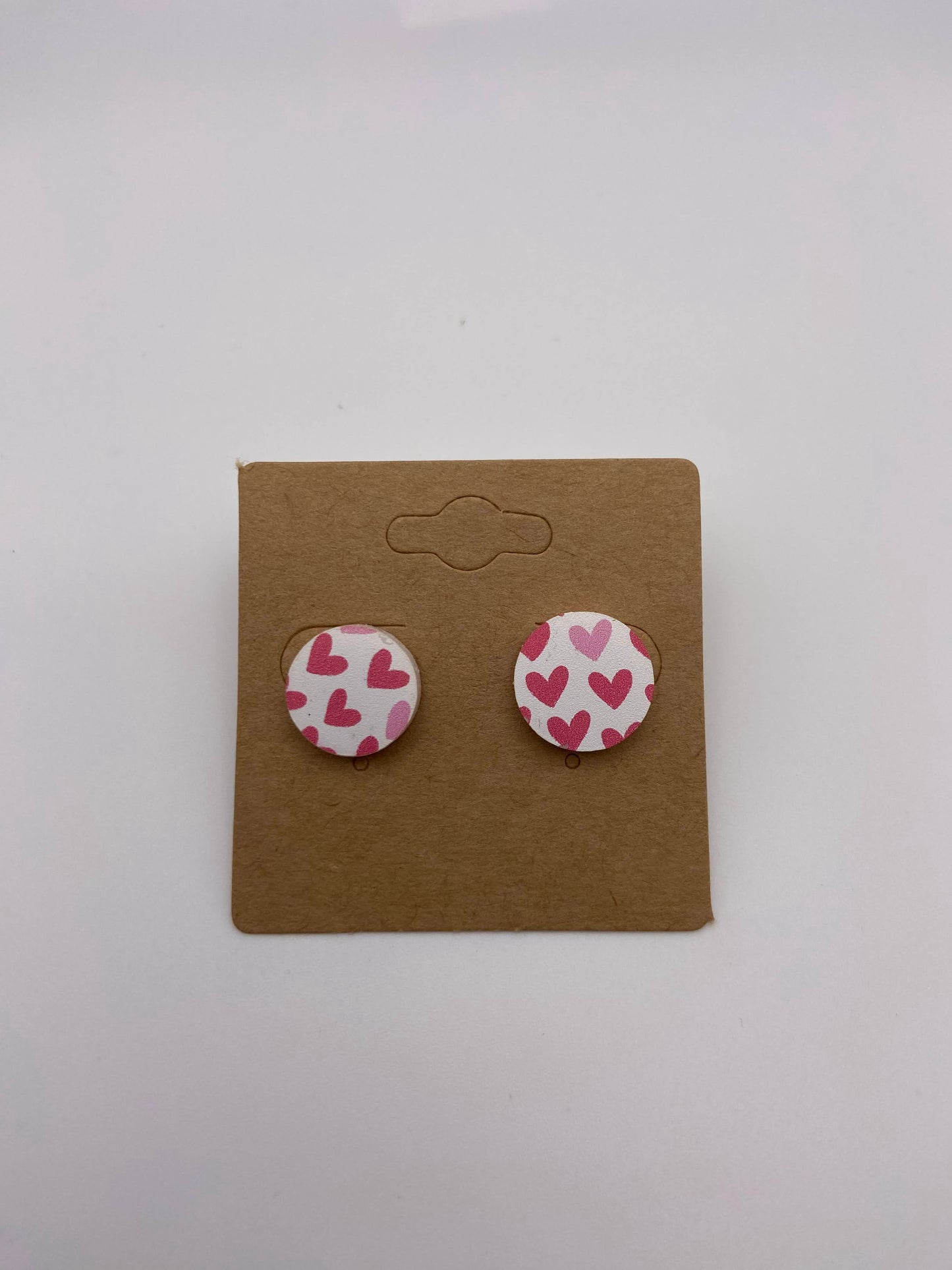 Heart Print Circle Stud