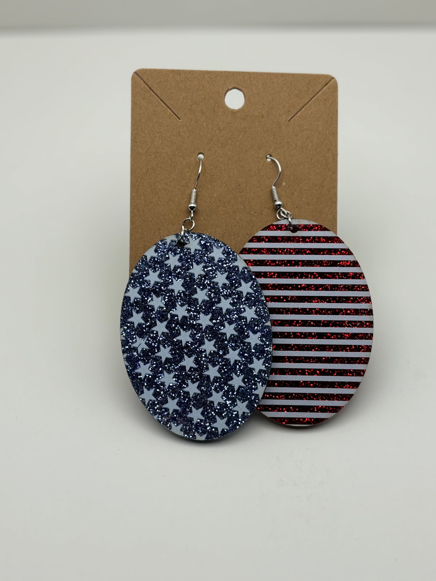 Patriotic Oval Earrings